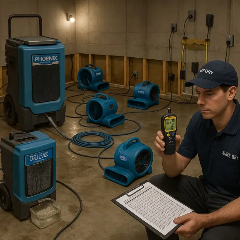 Structural Drying and Dehumidification process in Westfield, NJ